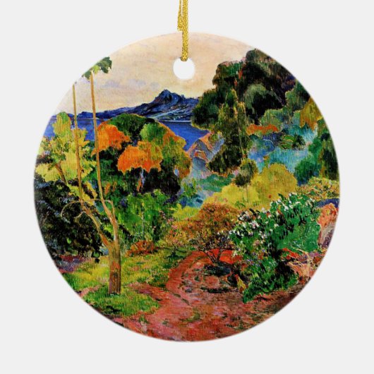 Gauguin - Martinique Landschap, beroemd schilderij Keramisch Ornament (Achterkant)