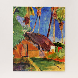 Gauguin - Met Riet Gedekte Hut onder de Palmen Legpuzzel