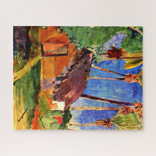 Gauguin - Met Riet Gedekte Hut onder de Palmen Legpuzzel (Horizontaal)