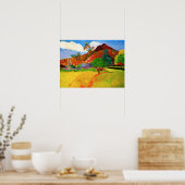 Gauguin Mountains in Tahiti-Poster Poster (Keuken)