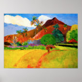 Gauguin Mountains in Tahiti-Poster Poster (Voorkant)