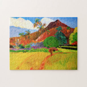 Gauguin Mountains op Tahiti Puzzle Legpuzzel