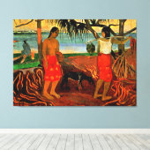 Gauguin - Onder de Pandanusboom Canvas Afdruk (Insitu (Houten vloer))