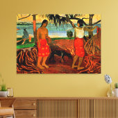 Gauguin - Onder de Pandanusboom Canvas Afdruk (Insitu (Woonkamer))