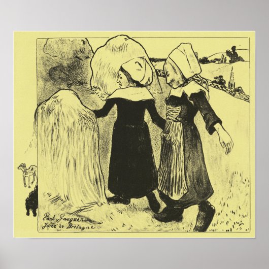 Gauguin - Pleasures van Bretagne 1889 Poster (Voorkant)