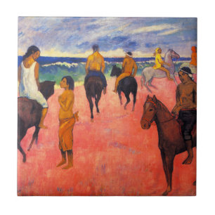 Gauguin Riders op de Beach Tile Tegeltje