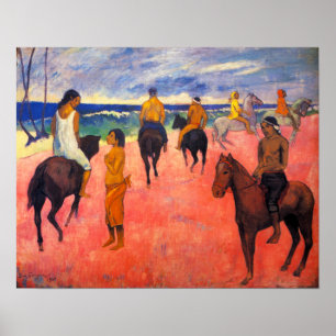 Gauguin Riders op het strand Poster