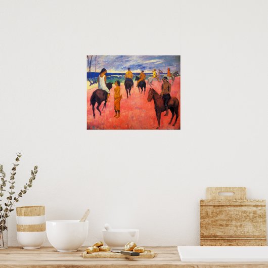 Gauguin Riders op het strand Poster (Keuken)
