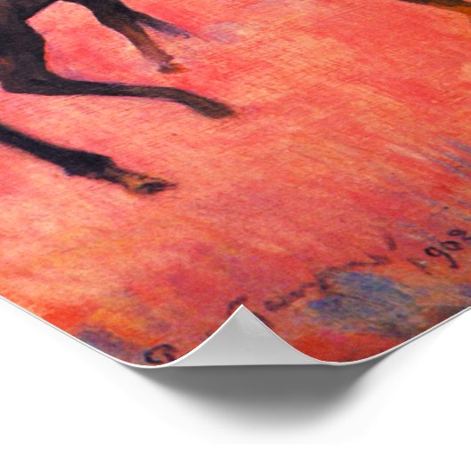 Gauguin Riders op het strand Poster (Hoek)