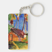 Gauguin - Rietgedekt hut onder de palmen Sleutelhanger (achterkant)
