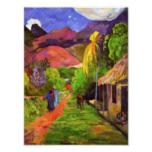 Gauguin Road in Tahiti Foto Print Afdruk