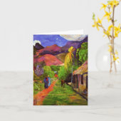 Gauguin Road in Tahiti Note Card Kaart (Gele Bloem)