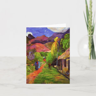 Gauguin Road in Tahiti Note Card Kaart