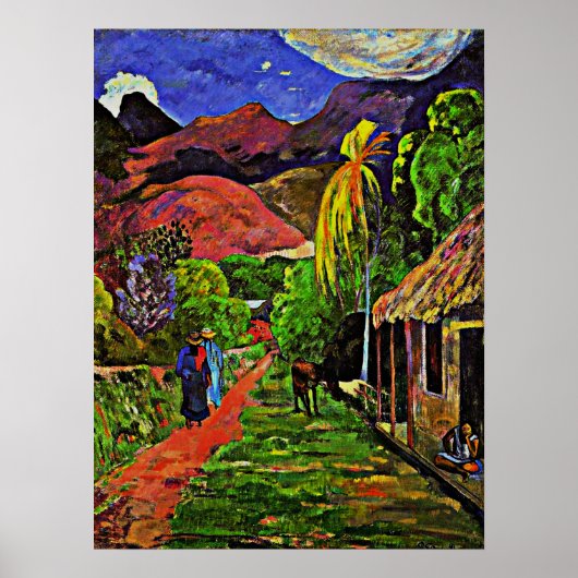 Gauguin - Road in Tahiti Poster (Voorkant)