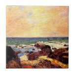 Gauguin - Rocks and Sea, fine art, Tegeltje<br><div class="desc">Paul Gauguin's famous painting, Rocks and Sea.</div>