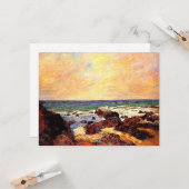 Gauguin - Rocks and Zee, 1886, schilderij, Kaart (Voorkant / Achterkant in situ)