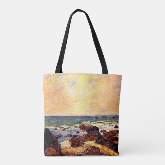 Gauguin - Rocks and Zee, 1886, schilderij, Tote Bag (Achterkant)
