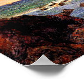 Gauguin - Rocks and Zee, beroemd schilderij, Poster (Hoek)