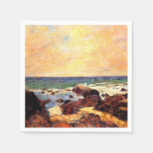 Gauguin - Rotsen en Zee, 1886, schilderij Servet