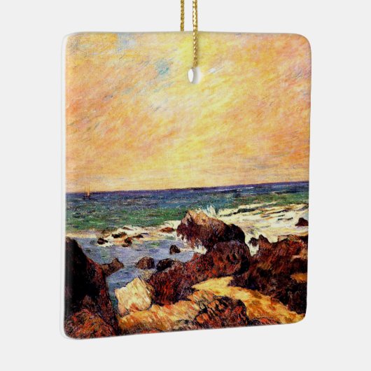 Gauguin - Rotsen en Zee, 1886, schilderkunst Keramisch Ornament (Rechts)