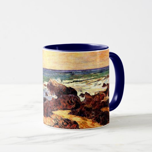 Gauguin - Rotsen en Zee, 1886, schilderkunst Mok (Voorkant rechts)