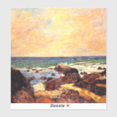 Gauguin - Rotsen en Zee, 1886, schilderkunst Sticker (Vel)