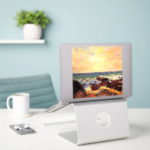 Gauguin - Rotsen en Zee, 1886, schilderkunst Sticker (Laptop op bureau)