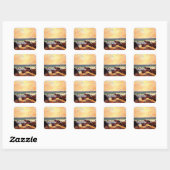 Gauguin - Rotsen en Zee, Vierkante Sticker (Vel)