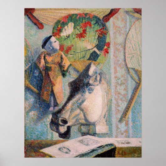 Gauguin - stil leven met het hoofd van het paard 1 poster (Voorkant)