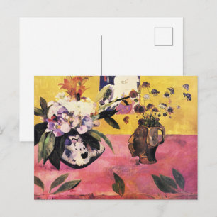 Gauguin Stilleven Hoofdvaas Japanse Houtsnede Kuns Briefkaart