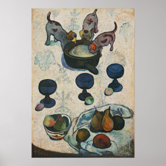 Gauguin - stilstaand leven met drie Puppies 1888 Poster (Voorkant)