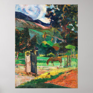 Gauguin Tahitiaans Landschap Vintage Kunstposter Poster