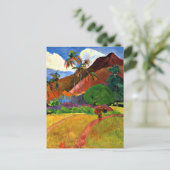 Gauguin - Tahitian Mountains Briefkaart (Staand voorkant)