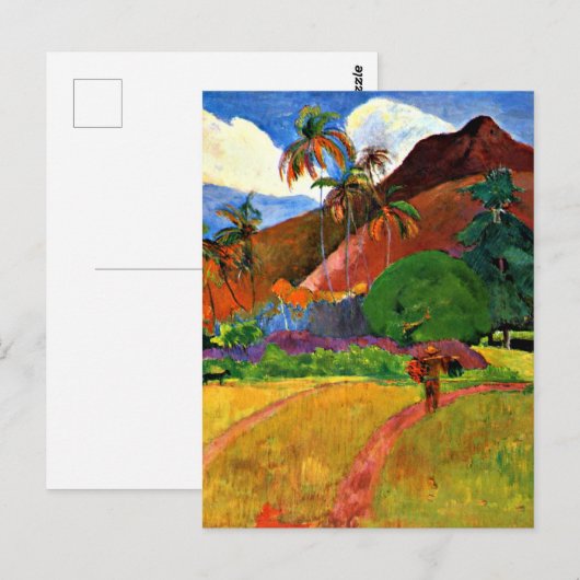 Gauguin - Tahitian Mountains Briefkaart (Voorkant / Achterkant)