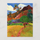 Gauguin - Tahitian Mountains Briefkaart (Voorkant)