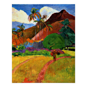 Gauguin - Tahitian Mountains Perfect Poster