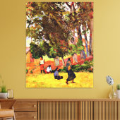 Gauguin - Tahitian Village, Canvas Afdruk (Insitu (Woonkamer))