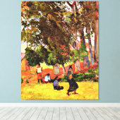Gauguin - Tahitian Village, Canvas Afdruk (Insitu (Houten vloer))