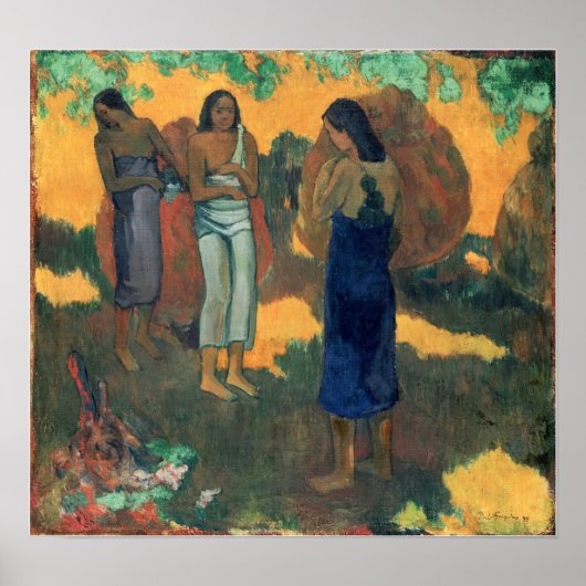 Gauguin - Tahitian Women, Yellow Background 1899 Poster (Voorkant)
