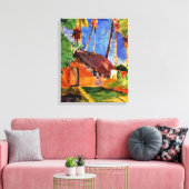 Gauguin - Thatched Hut onder de Palmen Canvas Afdruk (Insitu (Woonkamer))