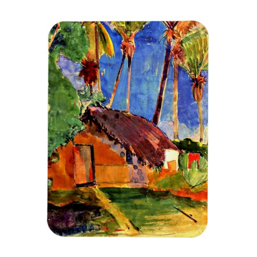 Gauguin - Thatched Hut onder de Palmen Magneet (Verticaal)