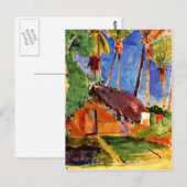 Gauguin - Thatched Hut onder Palms Briefkaart (Voorkant / Achterkant)