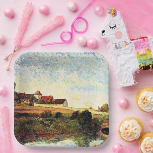 Gauguin - The Farm in Grue, Papieren Bordje (Feest)