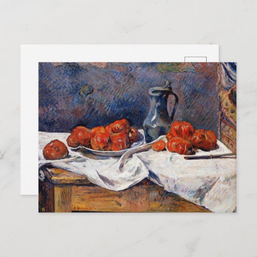Gauguin - Tomaten en een Pewter Tankard op een taf Briefkaart (Voorkant / Achterkant)