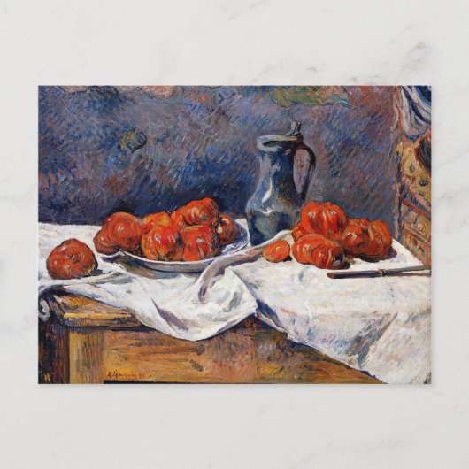 Gauguin - Tomaten en een Pewter Tankard op een taf Briefkaart (Voorkant)