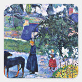 Gauguin - Tussen de Lilies Vierkante Sticker (Voorkant)