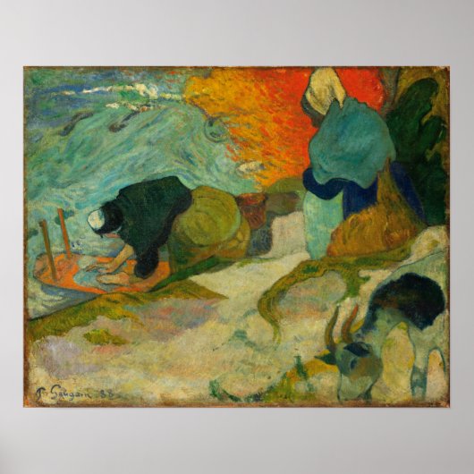 Gauguin - Wasvrouwen In Arles 1888 Poster (Voorkant)