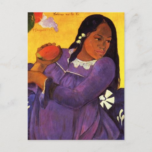 Gauguin Woman met een mango-Briefkaart Briefkaart (Voorkant)