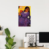 Gauguin Woman met een mango-Poster Poster (Thuiskantoor)