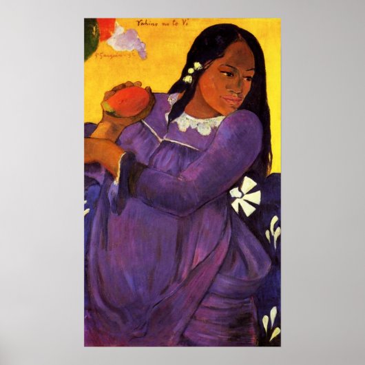Gauguin Woman met een mango-Poster Poster (Voorkant)